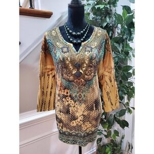 Liz & Me For Catherines Women's Multicolor Polyester Long Sleeve Top Blouse 3XWP
